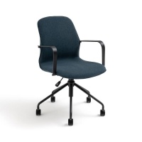 Кресло Для письменного стола на колесиках Lyne единый размер синий LA REDOUTE INTERIEURS  фото, kupilegko.ru